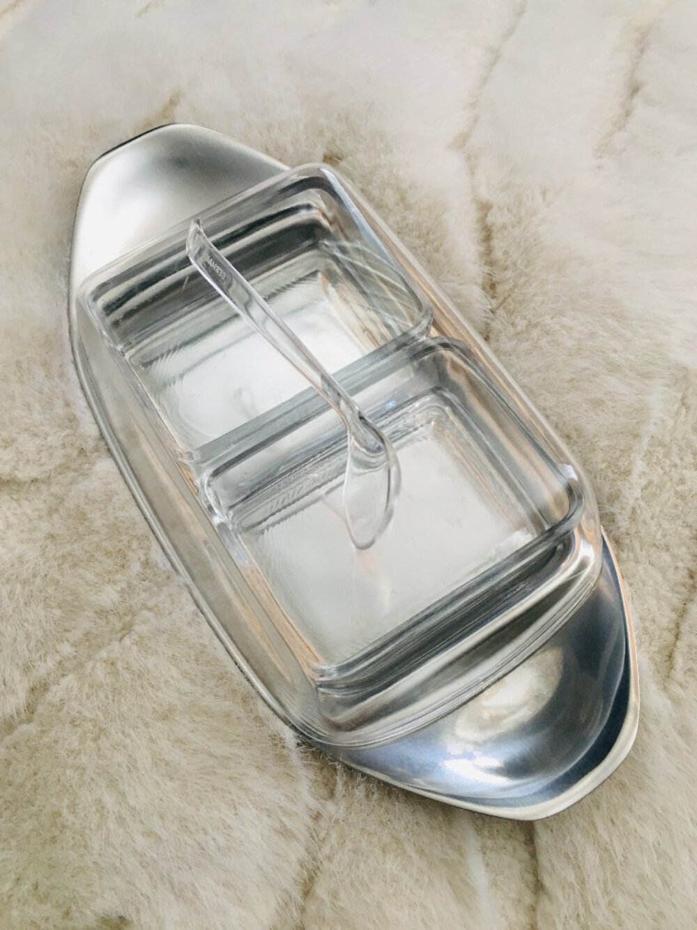 MCM Wilhelm Wagenfeld WMF Cromargan Stainless Condiments Serving Set Germany